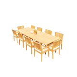 Maldives Outdoor 11 - Piece Teak Dining Set