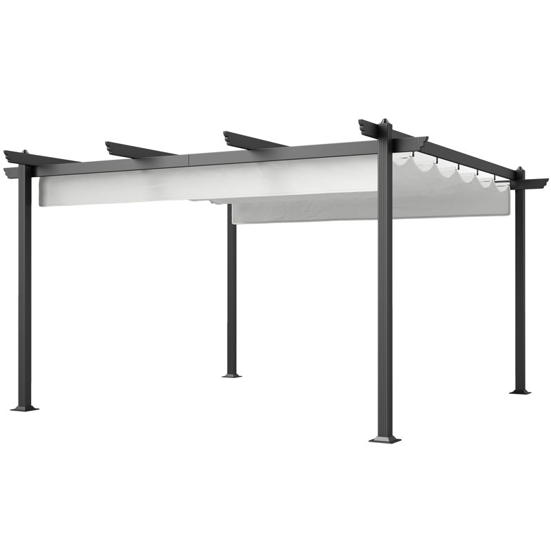 13' x 13' Retractable Pergola Canopy with Stronger Aluminum Frame, Outdoor Pergola Sun Shade Shelter for Garden, Patio, Backyard, Deck