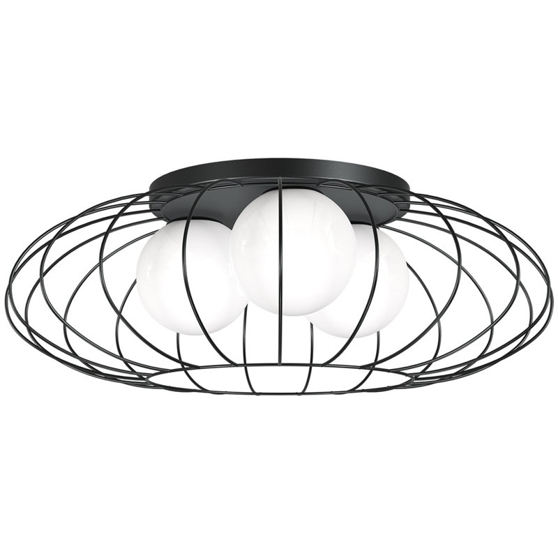Predmore Glass LED Semi Flush Mount, Black