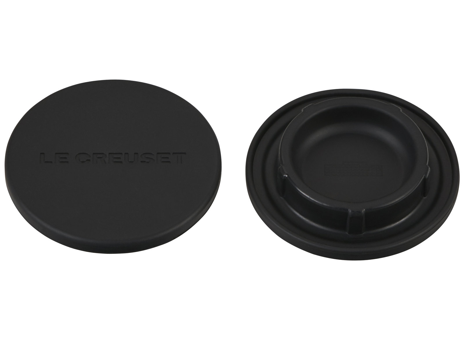 Le Creuset Silicone Set of 2 Salt and Pepper Mill Caps, Black