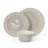 Martha Stewart Maiden Crown 12-Piece Taupe Dinnerware Set – Vegan Bone China Ceramic Plates & Bowls – Floral Design – Service for 4 – Dishwasher & Microwave Safe-116182008