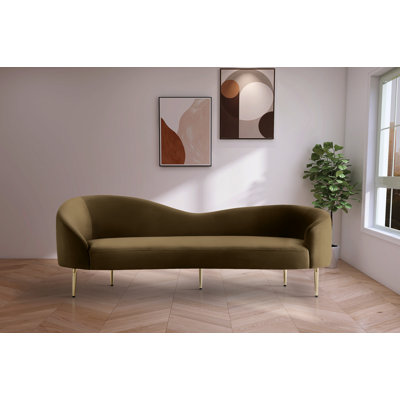 Shurtz 85.5" Velvet Curved Sofa