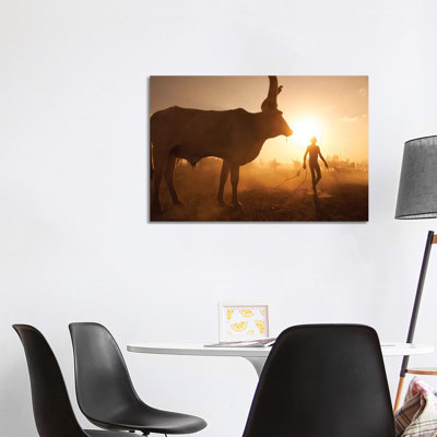 Saving The Cows by Hesham Alhumaid - Wrapped Canvas Print