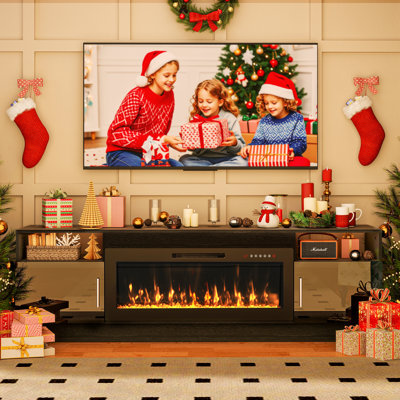 Electric Fireplace Tv Stand-70 Inch Tv Stand With 36" Electric Fireplace