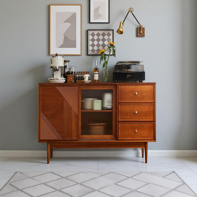 Buffet de rangement rétro multifonctionnel, H 33,85 po x l 47,24 po x P 15,74 po