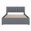 Grand lit plateforme tapissier en molleton avec gigogne-866742406-866742401