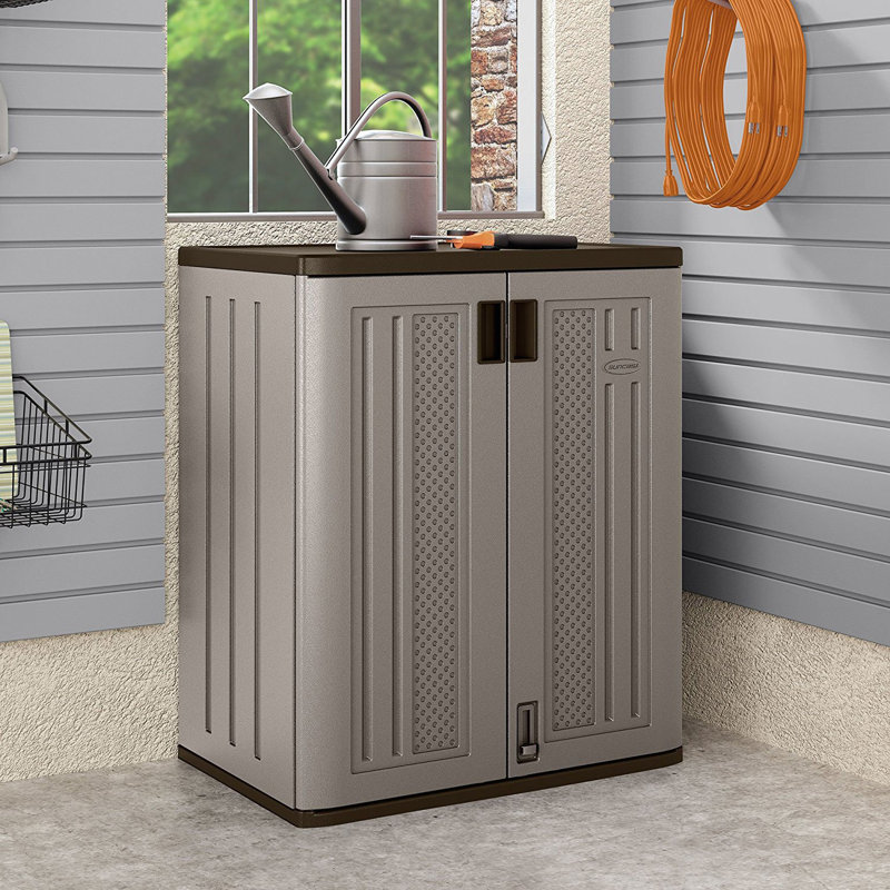 2 Piece Resin Single Storage Cabinet ( 33'' H x 20.2'' W x 30'' D)