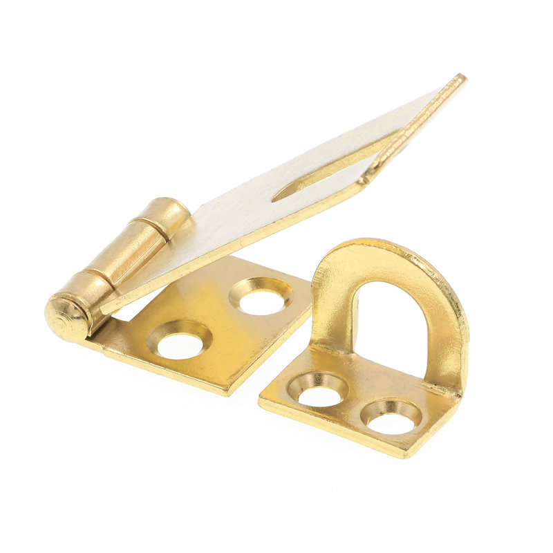 Porte et portail Prime-Line, loquet de charnière de sécurité avec agrafe fixe de 1 3/4 po avec vis, laiton plaqué (paquet de 1)