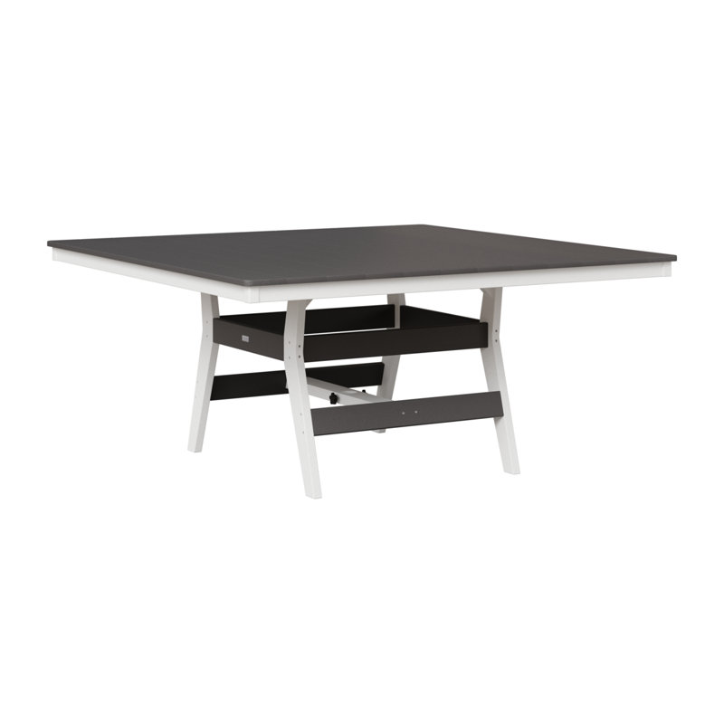 Table de salle à manger carrée 66 "Berlin Gardens Harbor, Gris fumée, Blanc