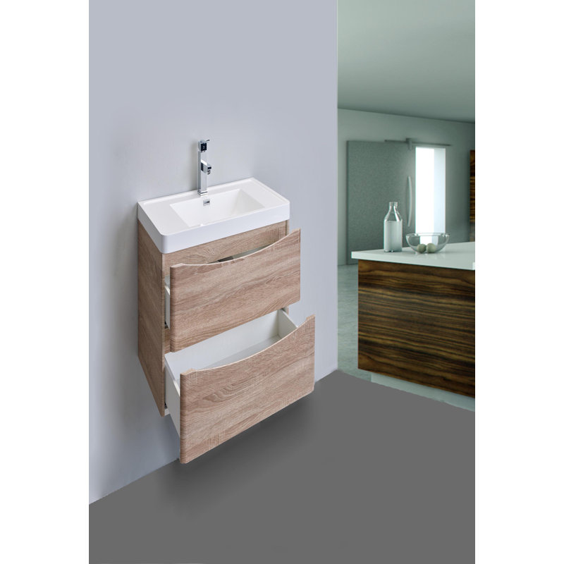 Firkins 24" Wall-Mounted Single Bathroom Vanity Set