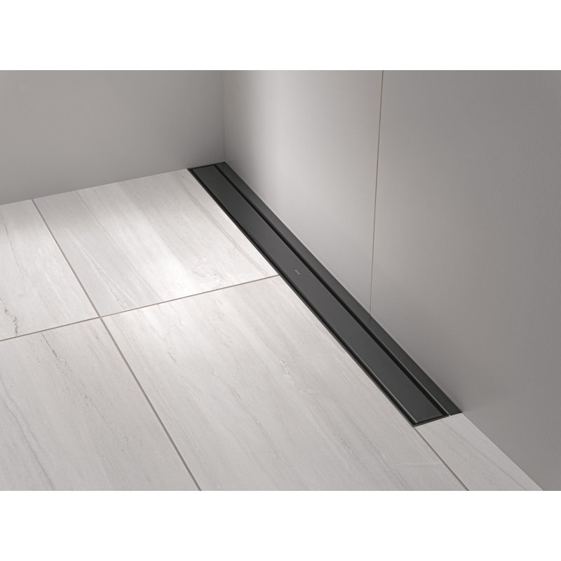 36" Linear Shower Drain Wall Edge, Matte Black