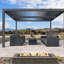 Pergola mauve en aluminium avec toit ajustable et toit rigide-125939388
