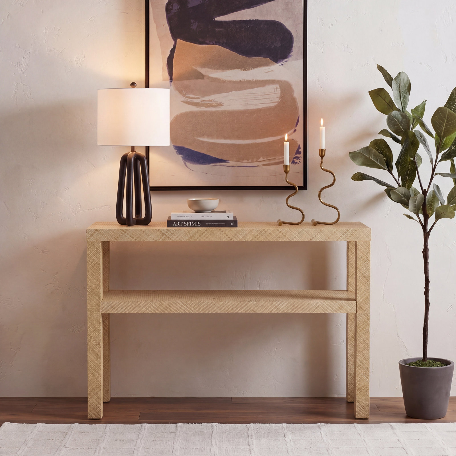 Breban 42" Console Table, Light Natural