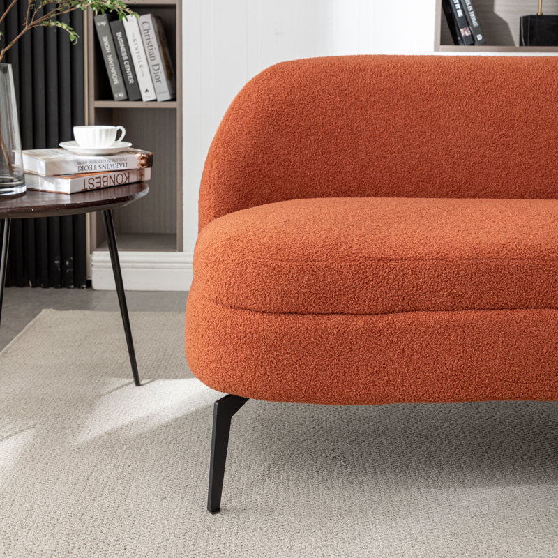 Causeuse rembourrée 50 "Raymond, Sherpa orange