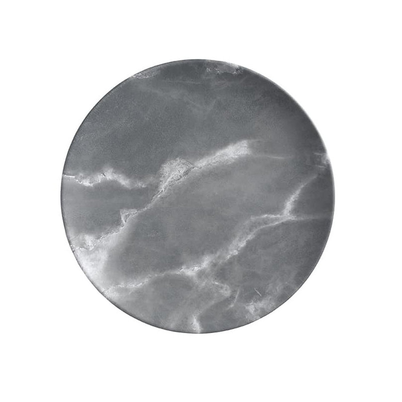 COUPE PLATE, MEL, RD., GR MARBLE, MATTE, 11-1/2" L