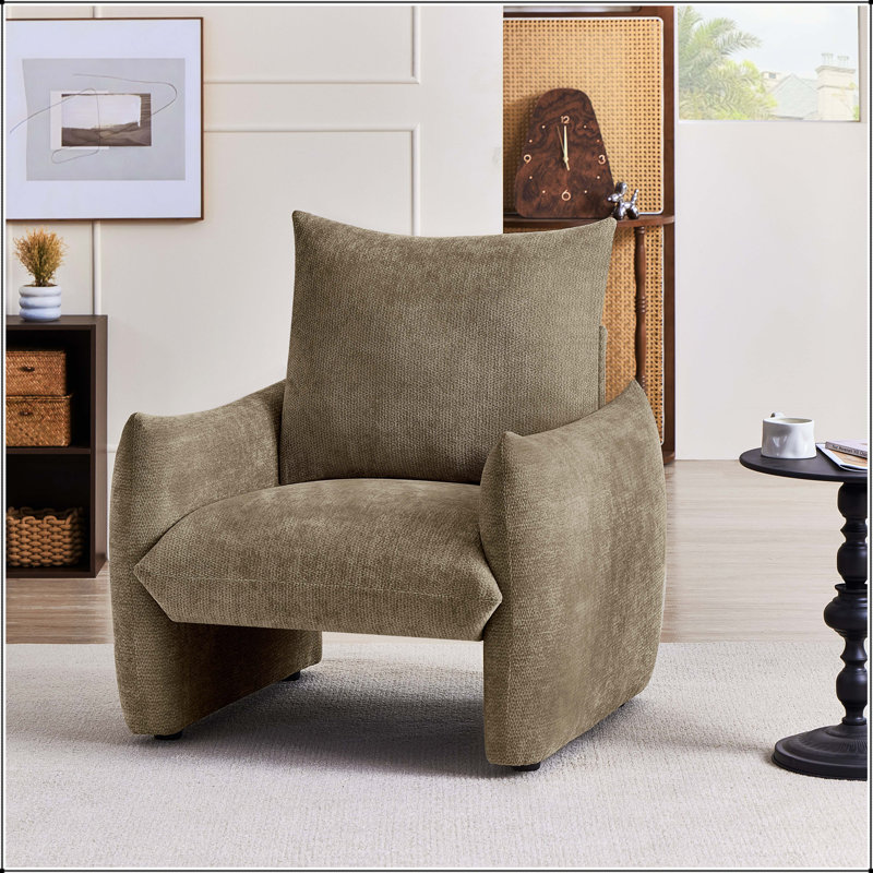 Fauteuil d'appoint surdimensionné en chenille 34,3 po, Brown