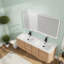 Meuble-lavabo spacieux et moderne avec lavabo en résine, style imitation chêne