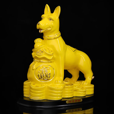 Statue de chien artistique en céramique - symbole de la prospérité