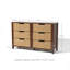 Commode 6 tiroirs 47,2 po noyer avec corde