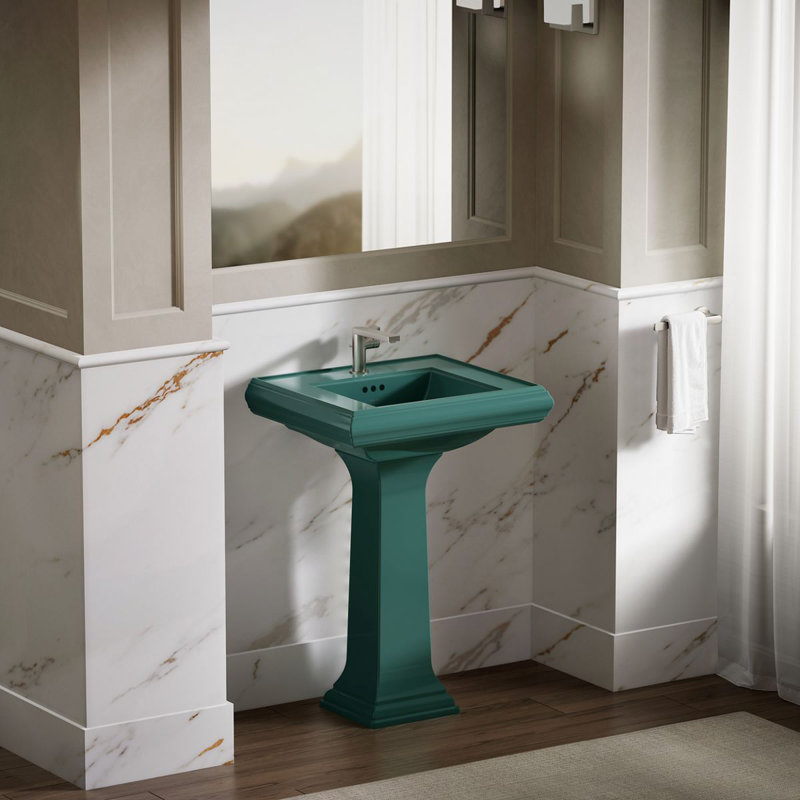 Memoirs Bathroom Sink Pedestal Only, Teal