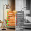 Lampe sur pied arc rétro avec abat-jour réglable à distance et 3 lumières à DEL à intensité variable avec interrupteur au pied pour chambre à coucher Arc