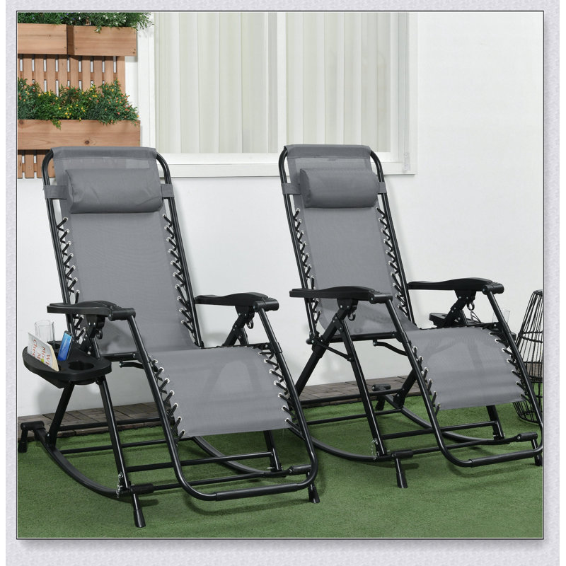 Tilliah Steel Outdoor Lounge Chair, Gray