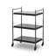 Teagan Bar Cart-Smoked Black Cast Glass