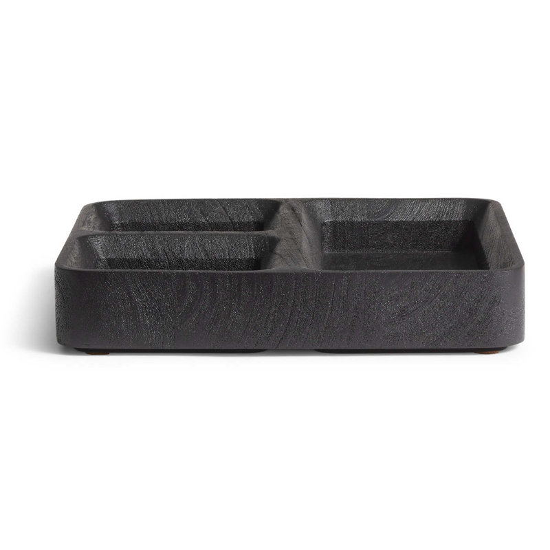 Square One Desk Organizer, Black Stained Acacia