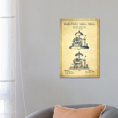 Electric Alex Bell Vintage Patent Blueprint by Aged Pixel - Gallery-Wrapped Canvas Giclée on Canvas