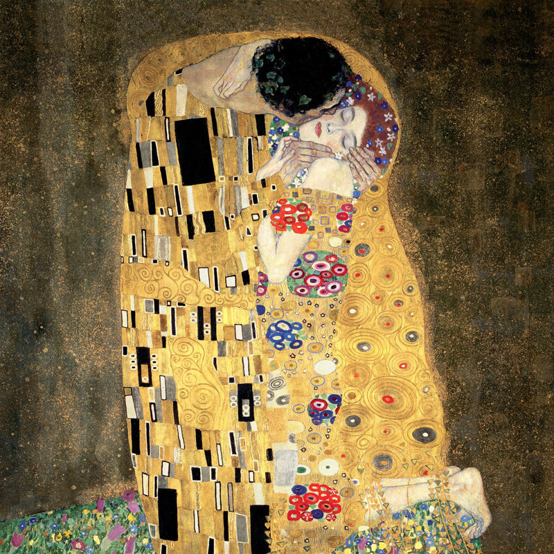 The Kiss (detail) by Gustav Klimt - 1 Piece Wrapped Canvas Wall Art, 70cm H x 70cm W x 4cm D