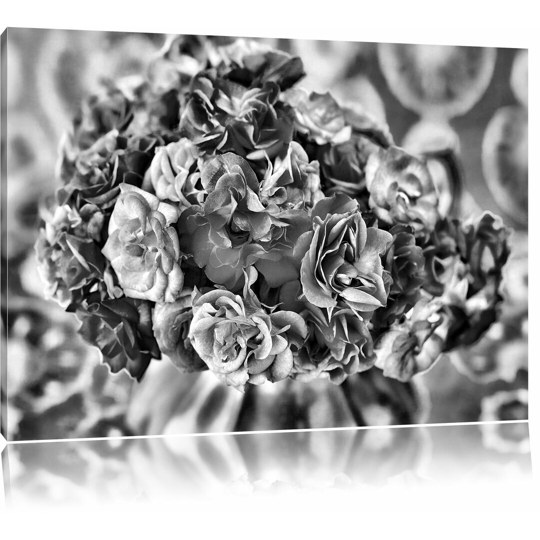 Leinwandbild Blumen in Monochrom