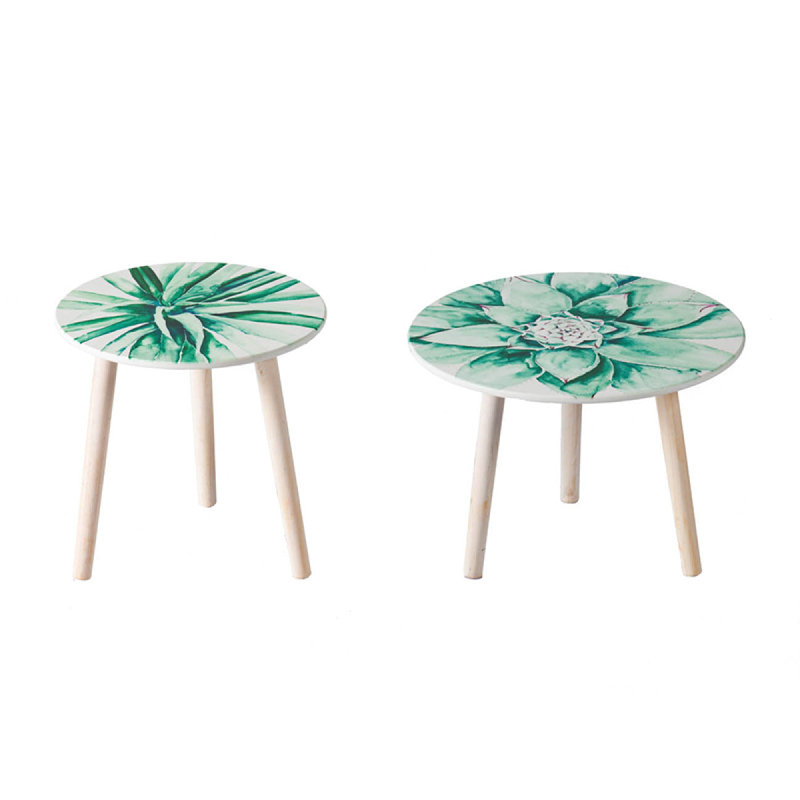 Tables d'appoint S / 2, White/Green