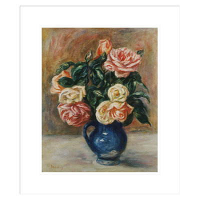 «Roses in a Jug» par Pierre-Auguste Renoir, impression giclée encadrée