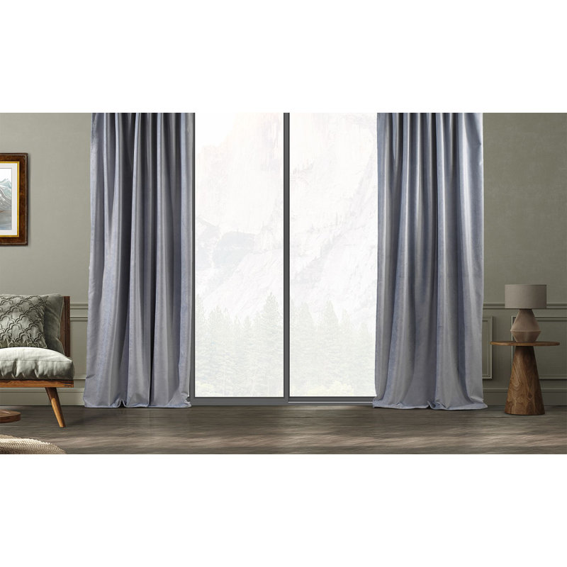 Blackout Single Curtain Panel, 130cm Width x 265cm Drop, Silver
