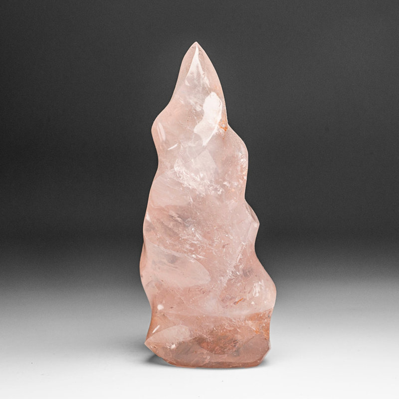 Polished Rose Quartz Flame Freeform From Brazil (1.4 Lbs)