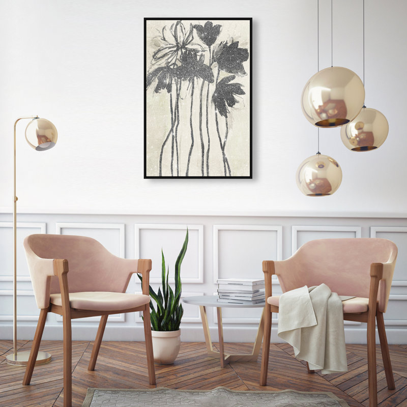 Flower Abstract Studio Print by Oliver Gal, 16"H x 11"W, Black Floater Frame