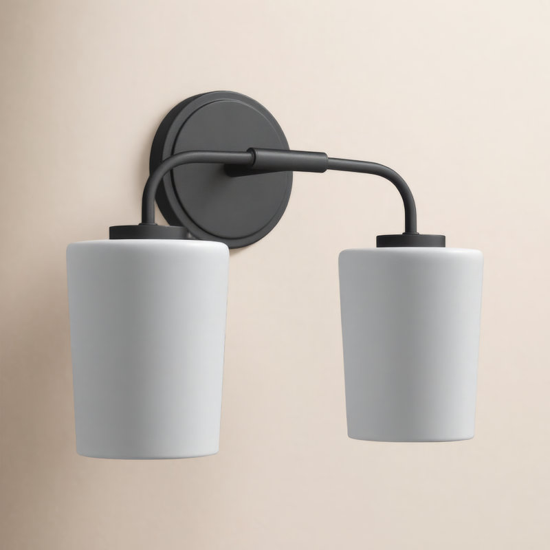 Éclairage pour salle de bain à intensité variable 2 lumières Fitz, Noir