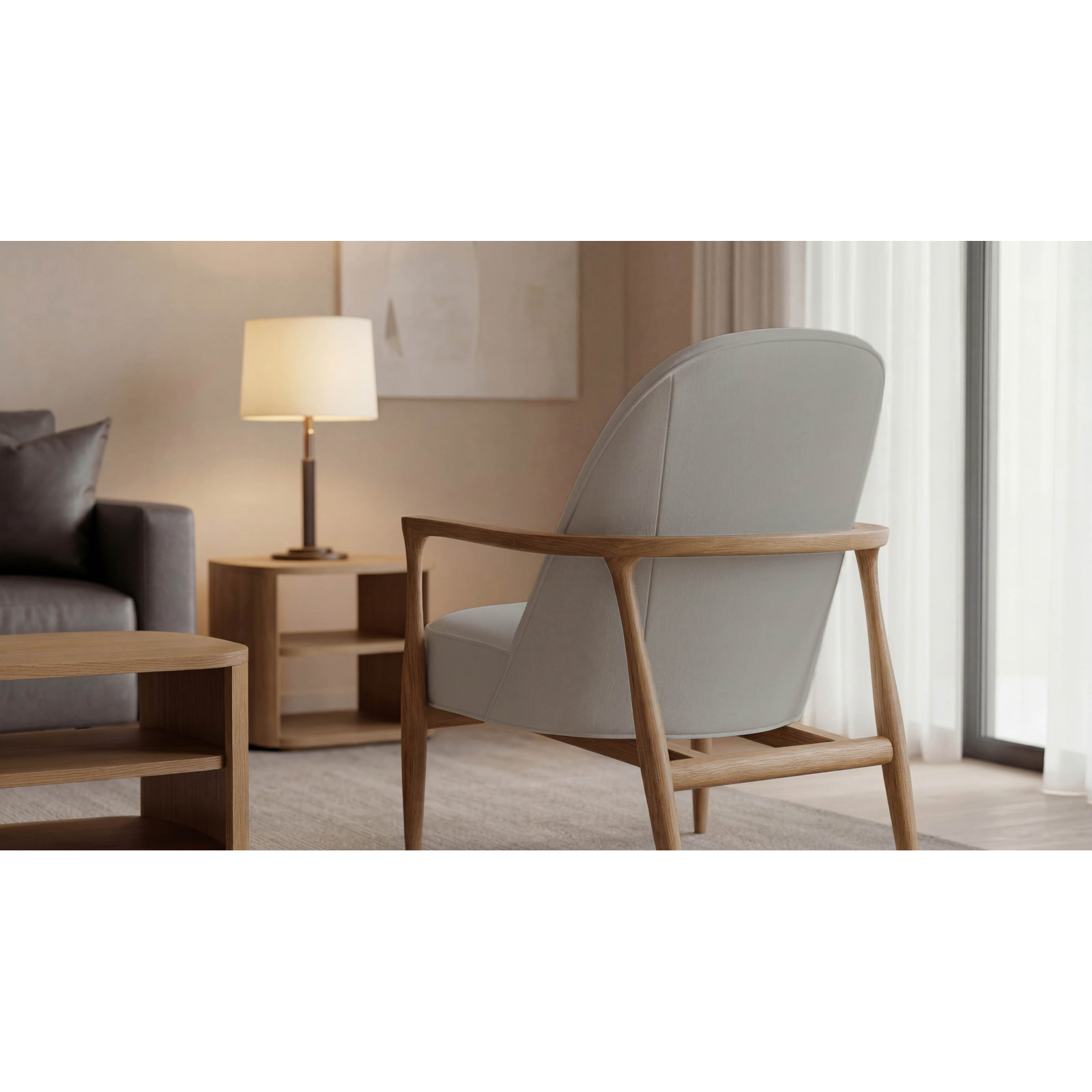 Donoghue Upholstered Accent Chair, Natural
