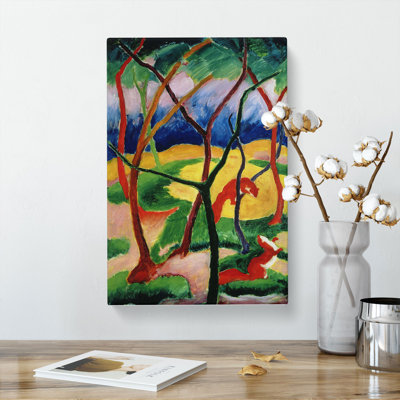 Weasels Playing by Franz Marc - Wrapped Canvas