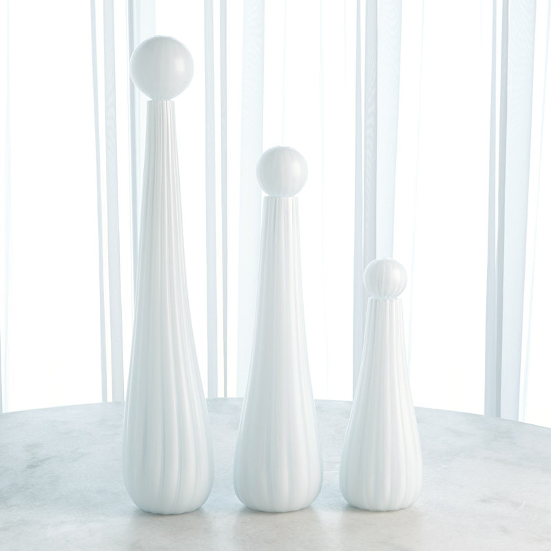 Circus Bottle, 27.75" H x 6" W x 6" D, White