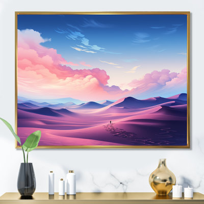 Pink & Blue Celestial Dunes Desert Expedition II - Desert Wall Art
