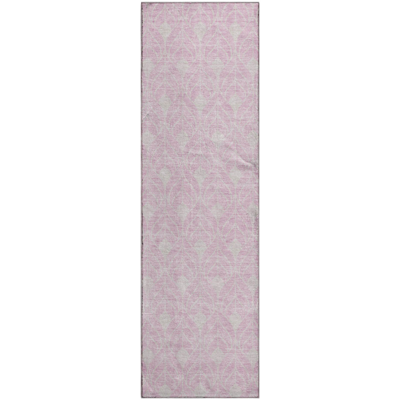 Premium Machine Washable Prisco Pink Rug, Runner 2'3" x 7'6"