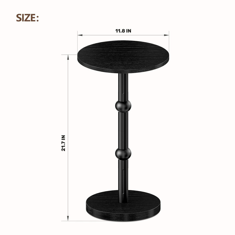Small Round Side Table With Metal Leg For Small Spaces 