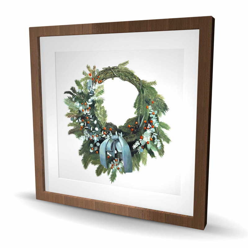 Couronne de Noël, reproduction botanique encadrée