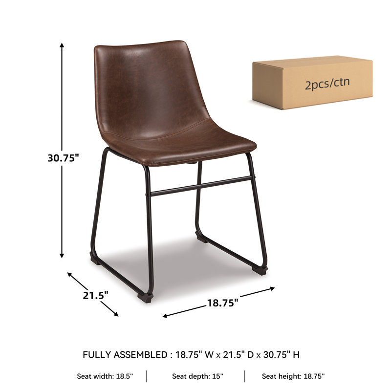 Chaise d'appoint rembourrée Ashtin, Brun