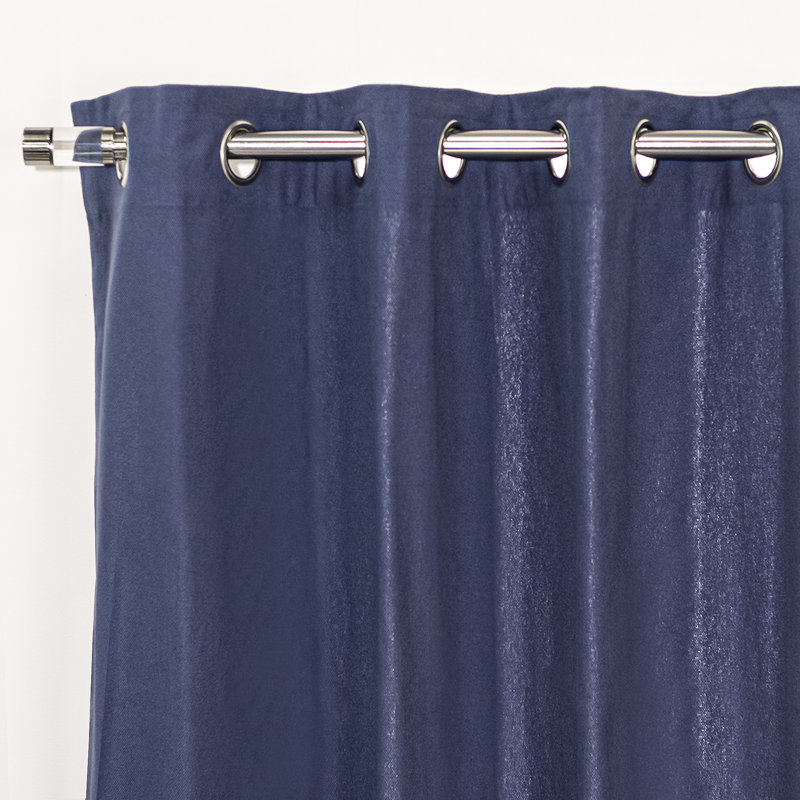Panneaux de rideaux semi-transparents 100% coton, L 52 po x L 84 po, Bleu