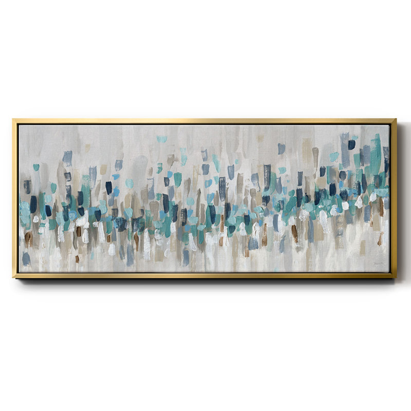 Blue Staccato- Framed Canvas