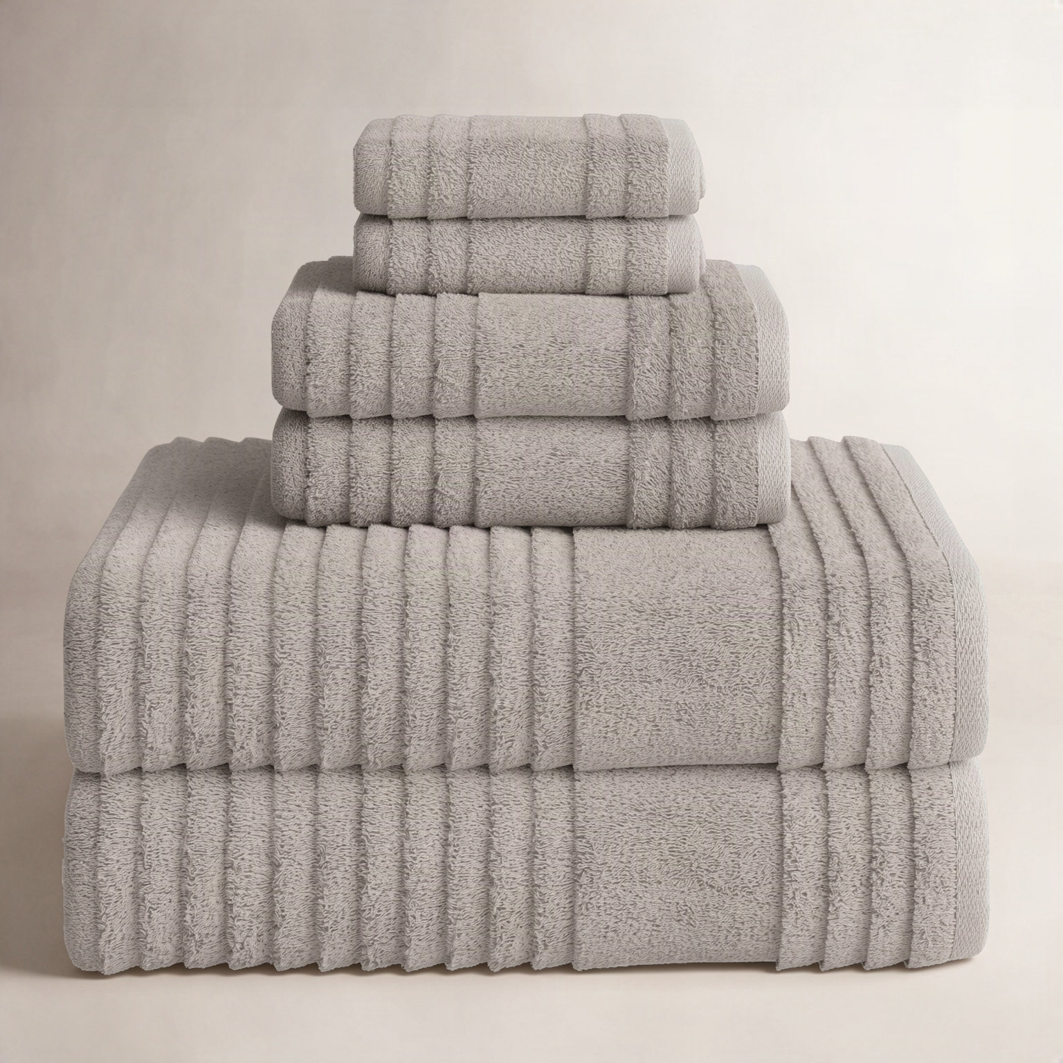 Depew 6-Piece Turkish Cotton Towel Set, Dolphin Gray