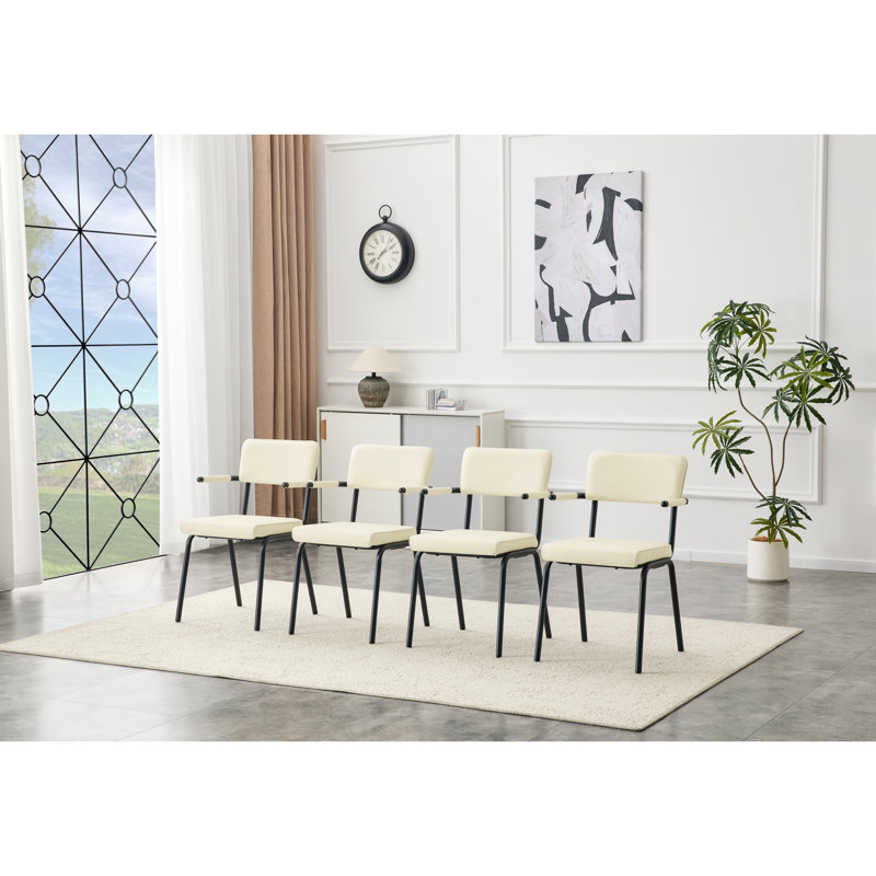 Chaises de salle à manger rembourrées modernes, cuir de qualité supérieure, conception peu encombrante pour la maison