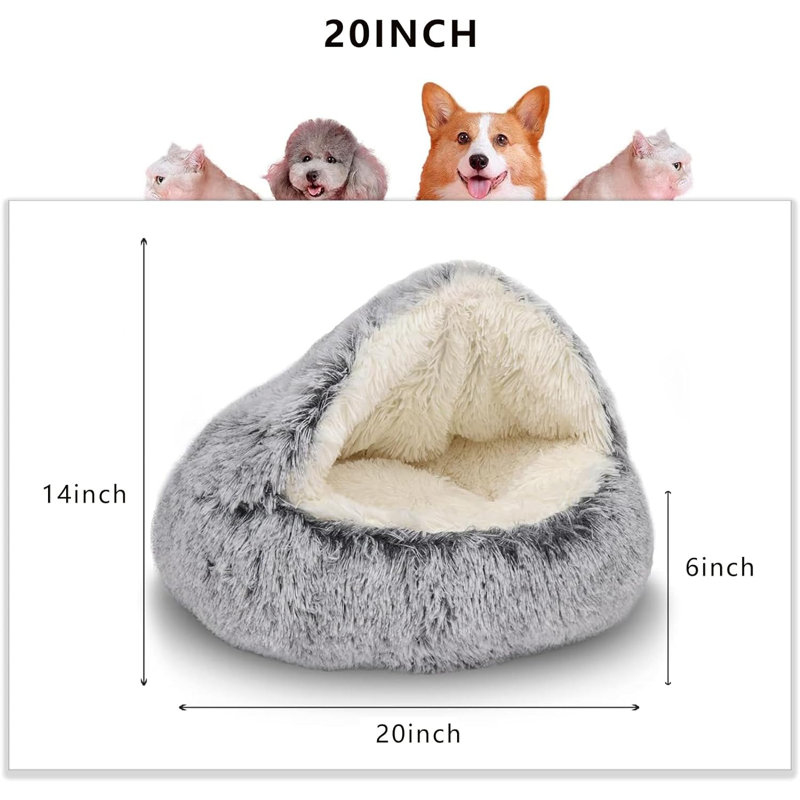 Lit pour animaux Geidi Nest, Très petit (L 20 po x l 20 po), Gris